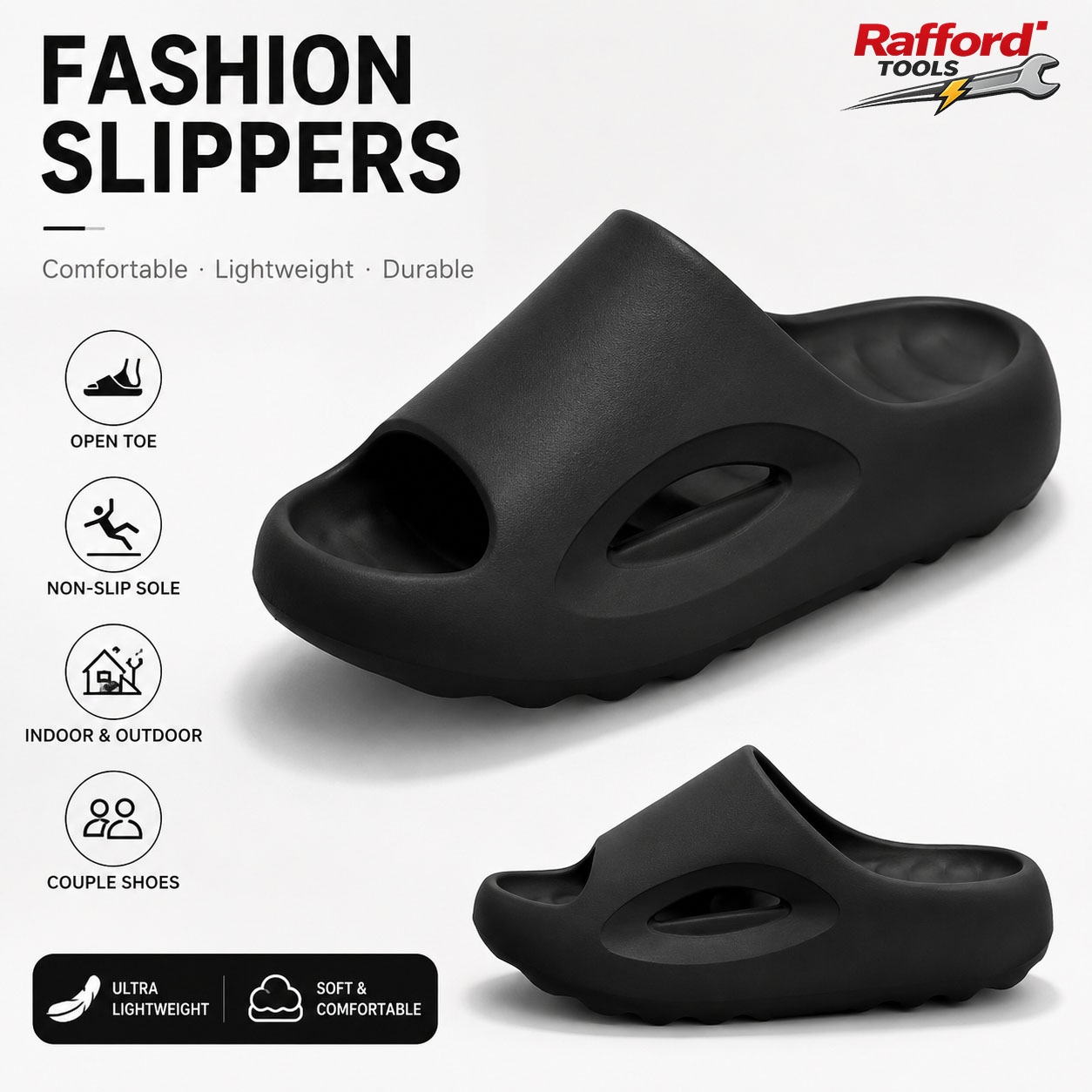 Sandal Sport Outdoor - ラフォード メンズ＆レディース スポーツスライド、オープントゥ滑り止めビーチバスルームスリッパ、軽量屋内外兼用カップルサンダル