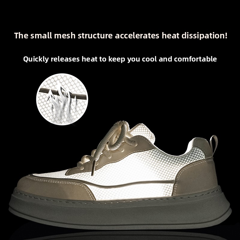 Men Shoes Eu To Us Size - メンズ通気性メッシュプラットフォームスケートシューズ夏軽量カジュアルストリートスニーカー拡張ビッグサイズ EU 39-46