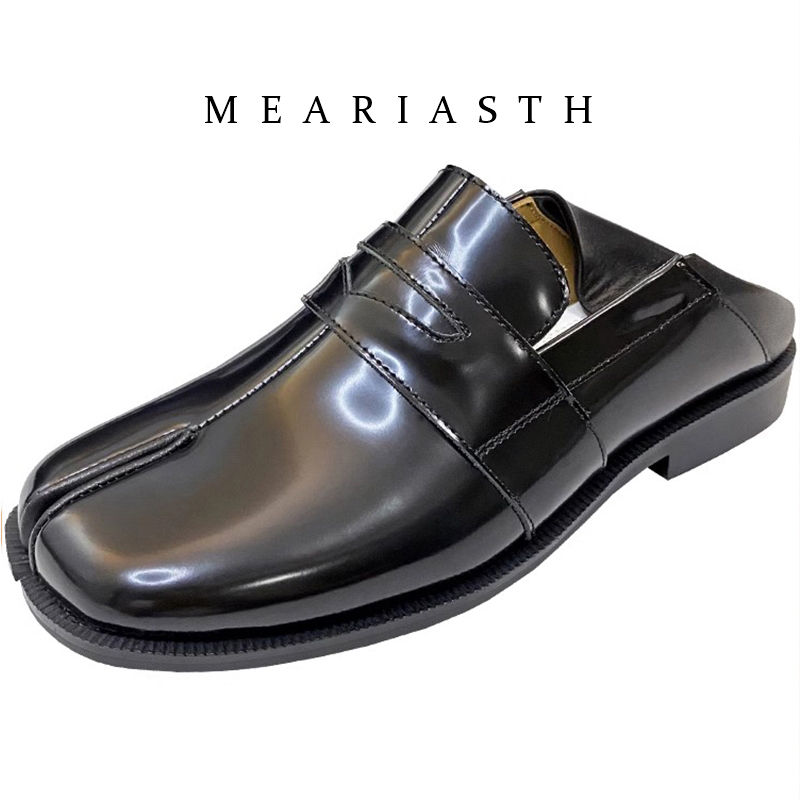 Men'S Shoes Top Brands - 黒のタビシューズ、スプリットトゥ、パテントレザー、女性用ローファー、滑り止め、軽量、ラウンドトゥ、幅広、カジュアル、キュート、メンズモカシン