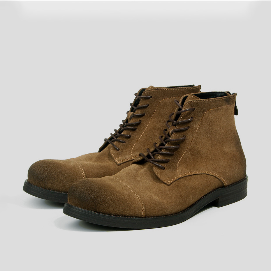 Men Shoes Oxford - EAGSITY スエード牛革ヴィンテージメンズブーツ履物ダービーシューズオックスフォードブローグアウトドアワークシューズウォーキングシューズ