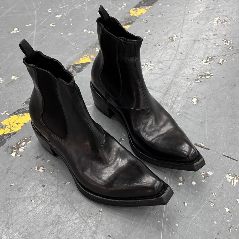 Men'S Shoes Top Brands - 高品質メンズシューズデザイナーハイカット身長アップポインテッドトゥチェルシーブーツブリティッシュカジュアルトレンディハイヒールウィザードブーツ