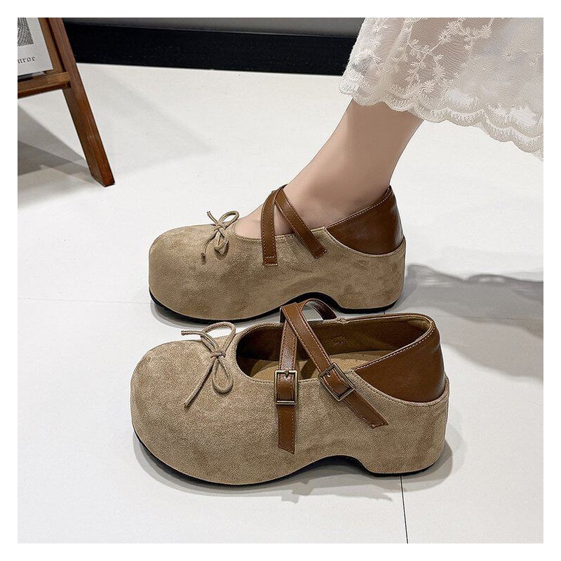Men'S Shoes Non Slip - 女性の靴新しいファッション高級通気性ノンスリップ耐摩耗性アウトドアカジュアルボウバックルプラットフォームシューズ