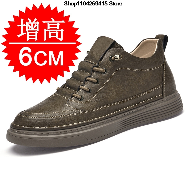 Men Shoes Oxford - 男性用身長アップオックスフォードシューズ、カジュアルレザーシューズ、ファッショナブルな身長アップシューズ、アウトドア男性用スニーカー