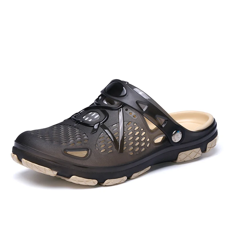 Men'S Shoes Comfortable Walking - 男性カジュアルサンダルファッションスリッパアンチスリップ通気性スライドクッションソフトソールカラーブロックデザイン夏の屋外ビーチシューズ