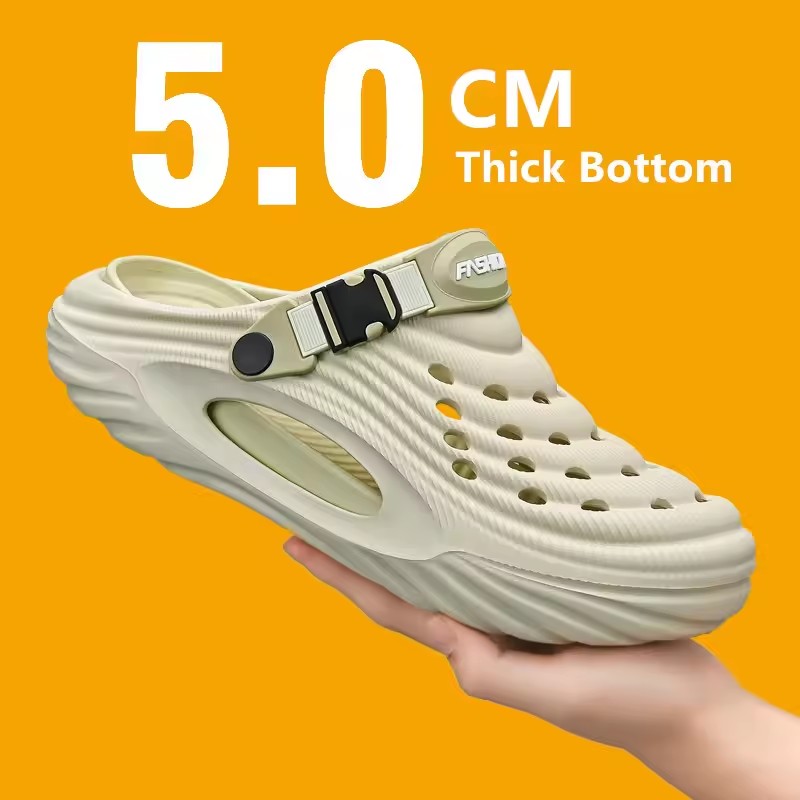 Men'S Shoes With Platform - 新しいカップルモデルホールシューズ夏の女性のサンダルビーチ軽量メンズスリッパ包頭防水サンダルスリッパ男性