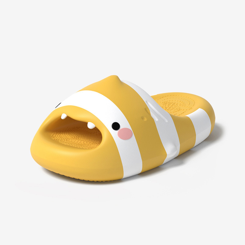 Men'S Shoes Non Slip - かわいい魚の漫画柄スライドサンダル、男女兼用厚底滑り止めバスルームスリッパ、ソフトプラットフォーム室内室外夏用カクレクマノミサンダル