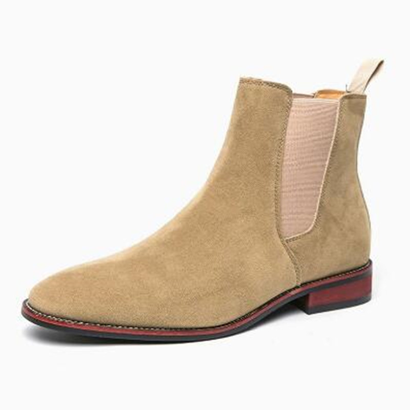 Men'S Shoes Top Brands - 2026 高級ブランドマンレトロスエード本革チェルシーブーツ男性ファッションショートアンクルブーツカジュアル英国スタイルハイトップシューズ