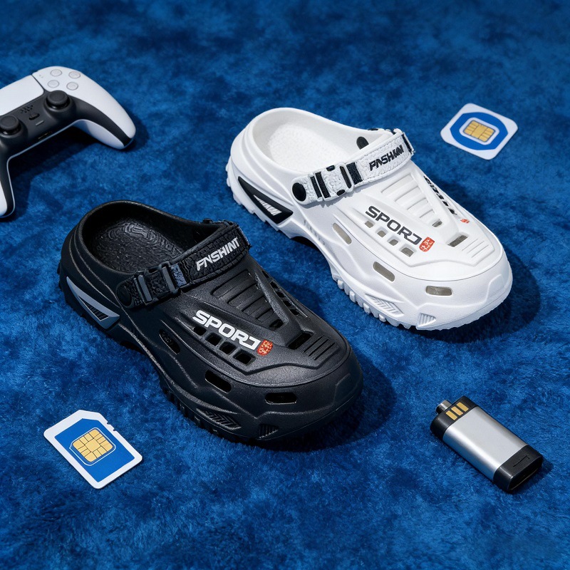 Sandal Sport Outdoor - ファッションスポーツプリントチャンキープラットフォームクロッグ軽量EVA中空スリッパ滑り止め防水室内室外サンダル
