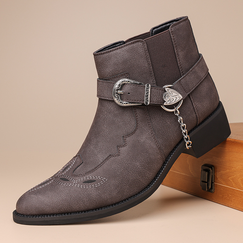 Men'S Shoes Top Brands - ファッション新ブランド レトロ メンズ ヴィンテージ カウボーイブーツ レザー