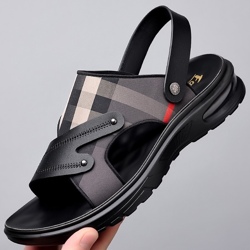 Sandal Sport Outdoor - 夏のメンズサンダル高級牛革サンダル屋外カジュアルスポーツサンダル男性用ノンスリップビーチシューズビッグ Size47 Sandalias Hombre