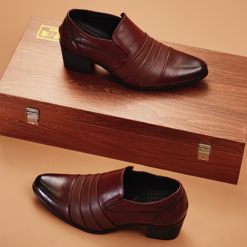 熱い販売メンズレザーハイヒールヨーロッパアメリカ尖ったハイエ - Men Shoes Europe To Us のレビューと価格