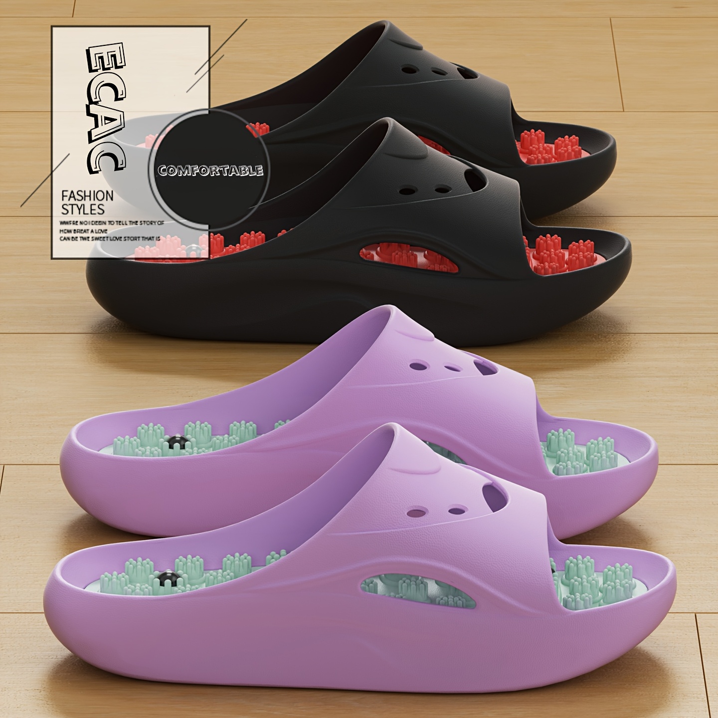 女性男性用EVAマッサージスリッパ厚底バスルームスライド滑り - Men'S Shoes Non Slip のレビューと価格