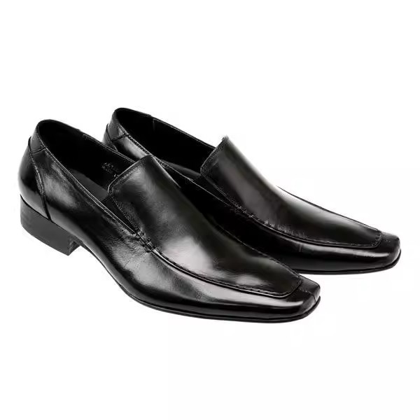 和風尖頭革靴厚底ビジネスドレススクエアトゥローファー男性スリ - Men Shoes Formal のレビューと価格
