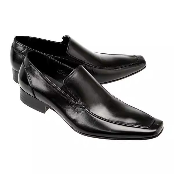 和風尖頭革靴厚底ビジネスドレススクエアトゥローファー男性スリ - Men Shoes Formal のレビューと価格