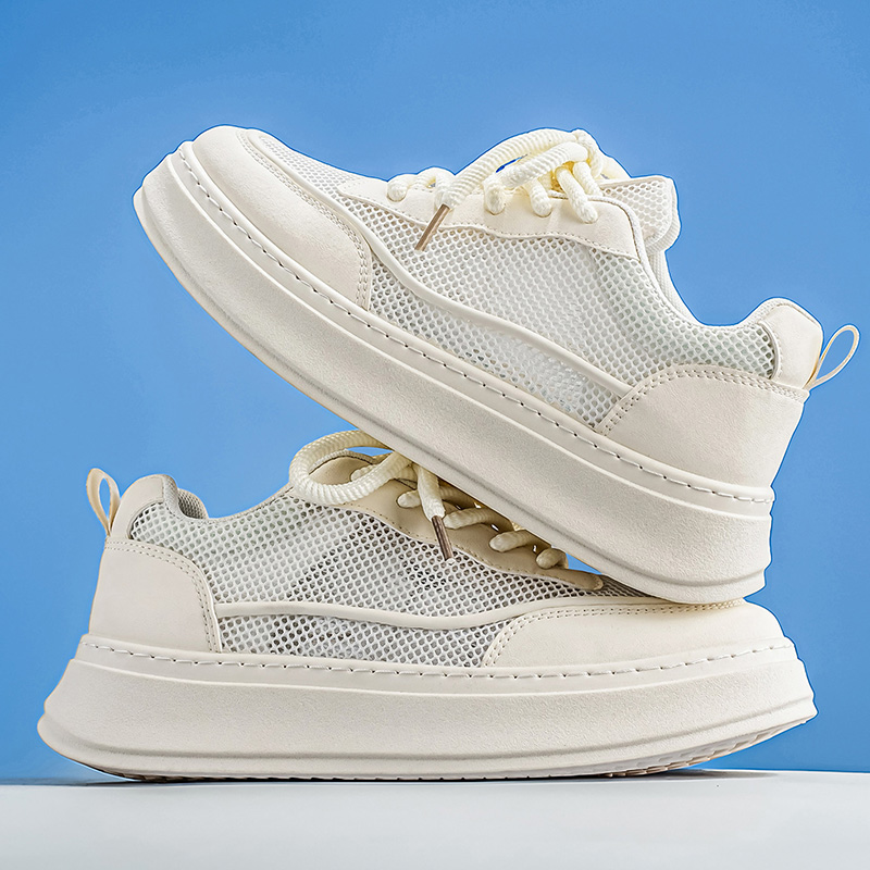 メンズ通気性メッシュプラットフォームスケートシューズ夏軽量カ - Men Shoes Eu To Us Size のレビューと価格