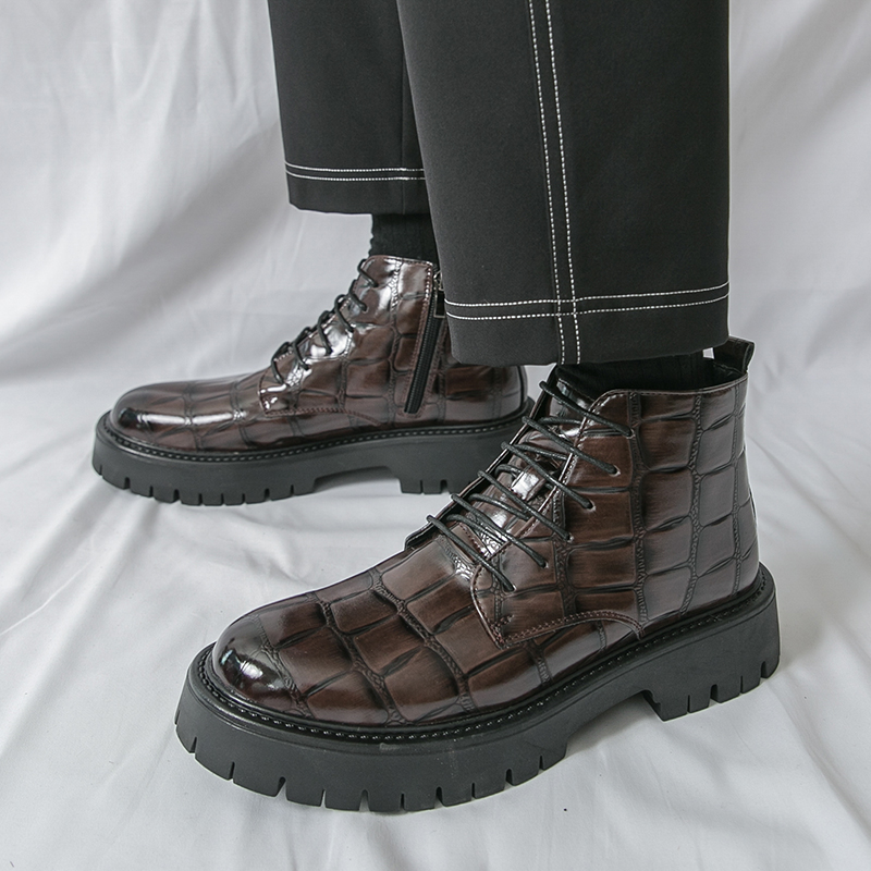 秋のファッションブランドメンズクロコダイルレザーショートブー - Men'S Shoes Top Brands のレビューと価格