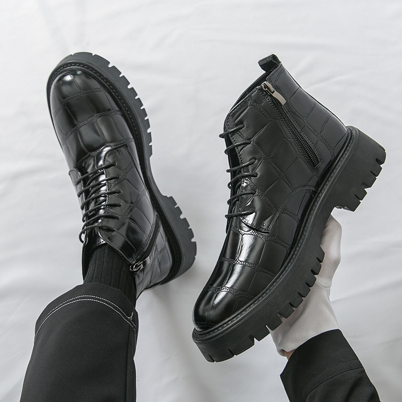 秋のファッションブランドメンズクロコダイルレザーショートブー - Men'S Shoes Top Brands のレビューと価格
