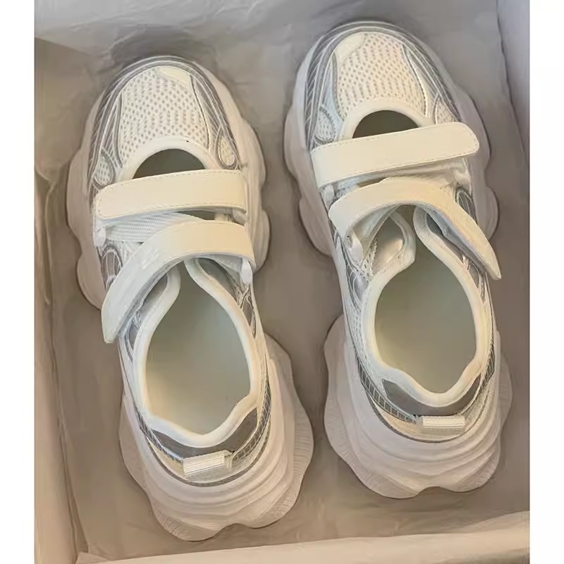 メタリックシルバー中空アウトプラットフォームサンダル女性ダブ - Sandal Sport Outdoor のレビューと価格