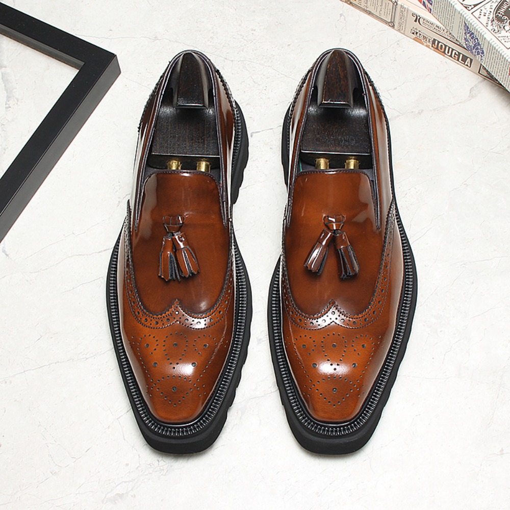 メンズカジュアルビジネスレザーシューズ メンズバックルスクエ - Men Shoes Eu To Us Size のレビューと価格