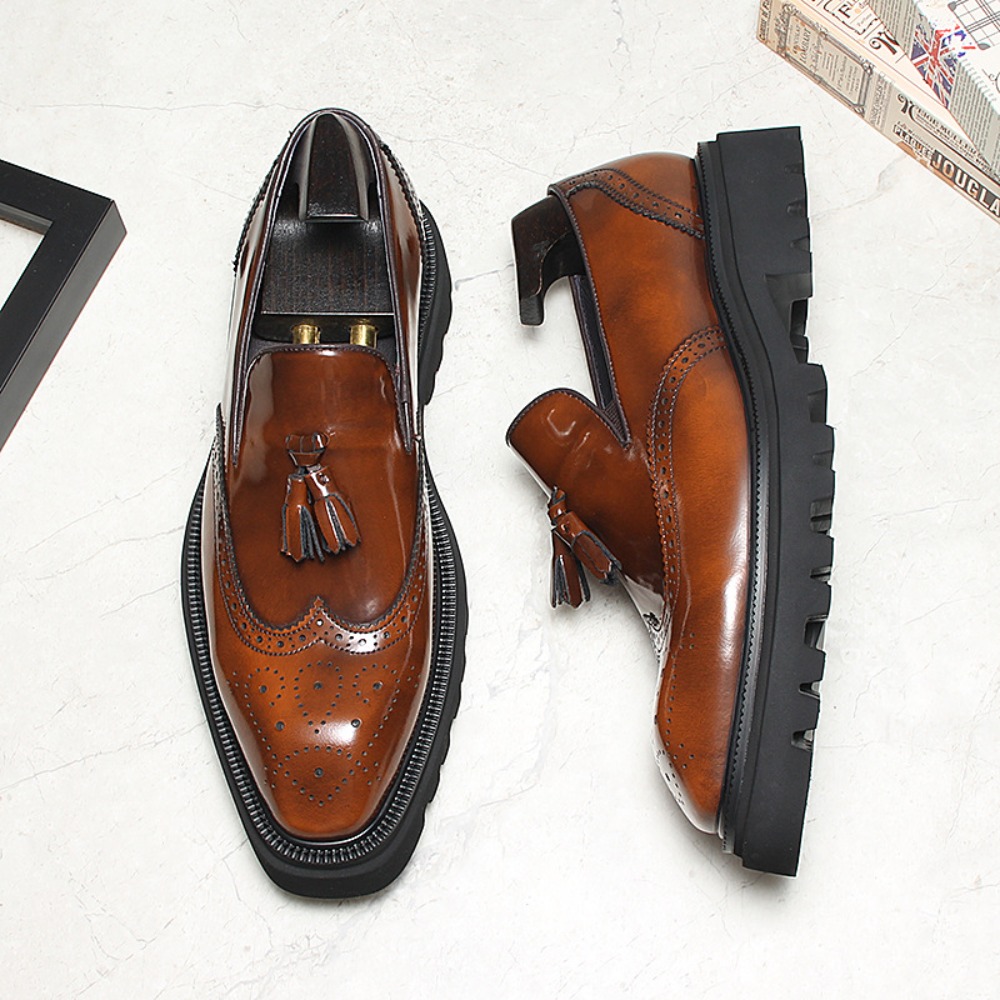 メンズカジュアルビジネスレザーシューズ メンズバックルスクエ - Men Shoes Eu To Us Size のレビューと価格