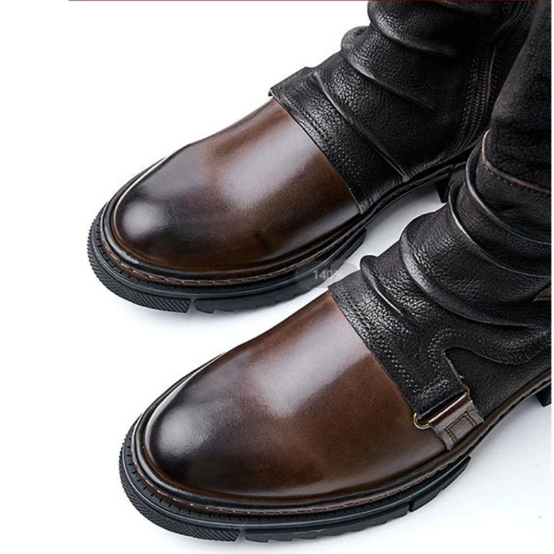 メンズ中世レトロ人工PUレザーシューズ中世アンクルブーツビク - Men Shoes Europe To Us のレビューと価格
