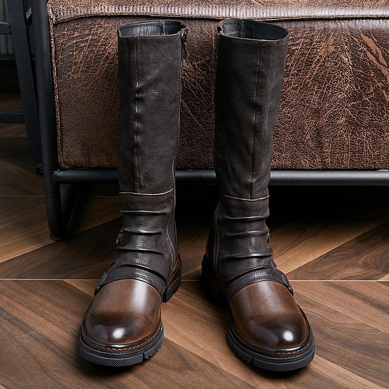 メンズ中世レトロ人工PUレザーシューズ中世アンクルブーツビク - Men Shoes Europe To Us のレビューと価格