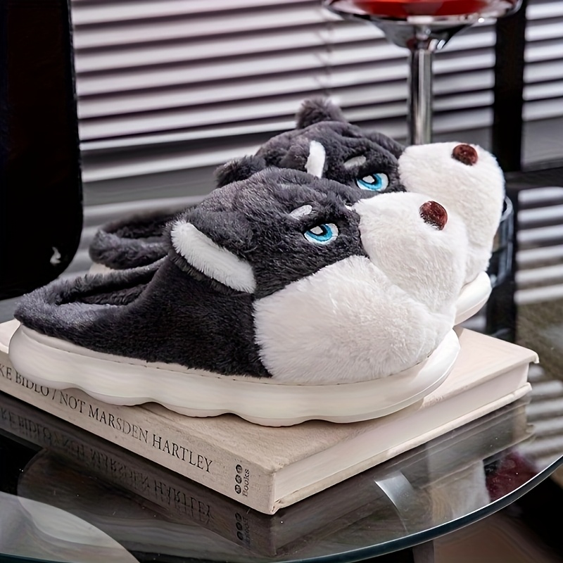 ZUOFU かわいいハスキー犬のぬいぐるみスライドスリッパ  - Men Shoes Eu To Us Size のレビューと価格