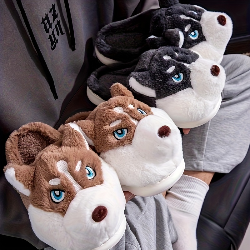 ZUOFU かわいいハスキー犬のぬいぐるみスライドスリッパ  - Men Shoes Eu To Us Size のレビューと価格