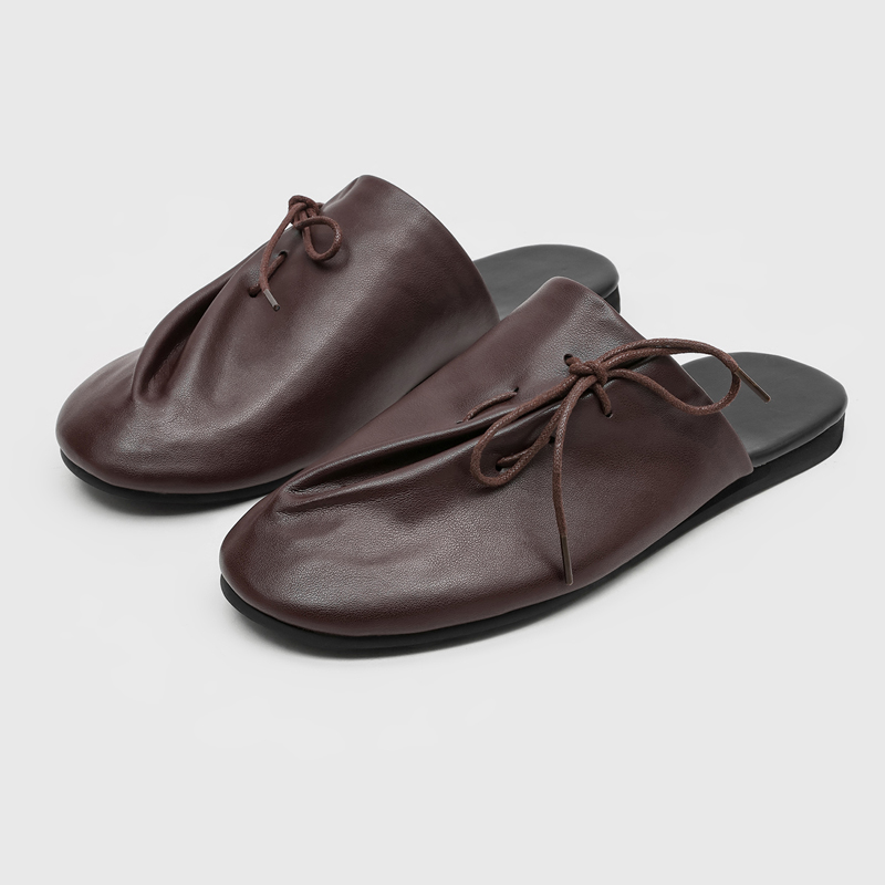 新しくておしゃれで快適なメンズハーフスリッパ、斜めストラップ - Men'S Shoes Top Brands のレビューと価格