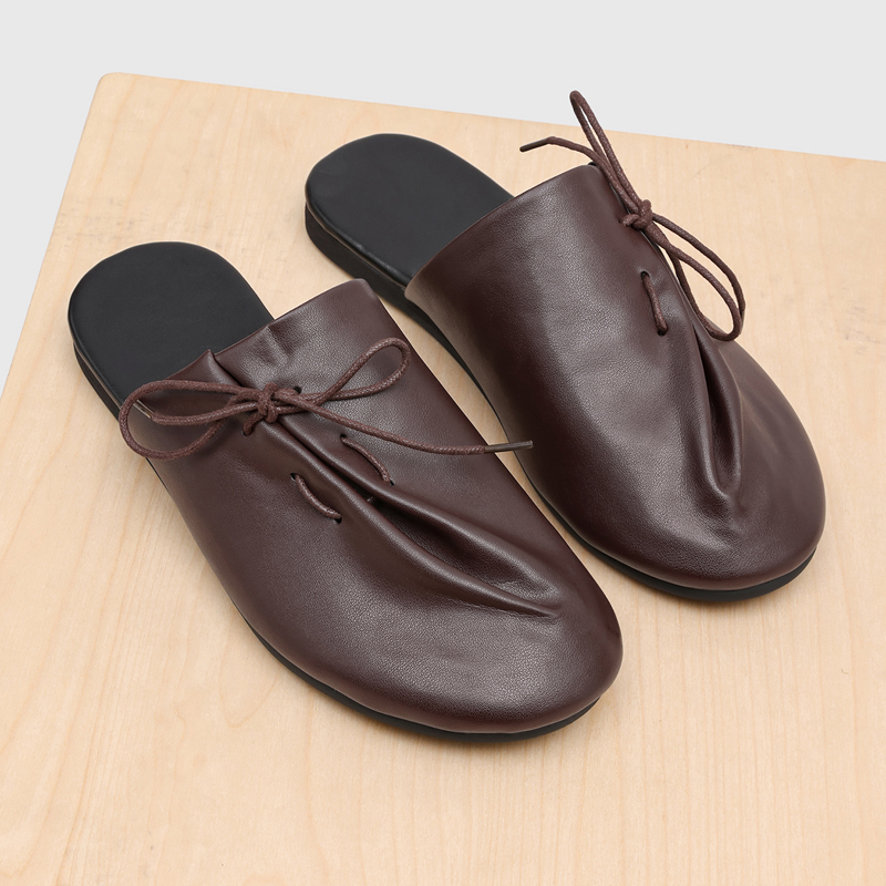 新しくておしゃれで快適なメンズハーフスリッパ、斜めストラップ - Men'S Shoes Top Brands のレビューと価格