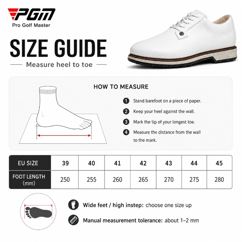 PGM メンズ牛革ゴルフシューズ スパイクレス アンチスリッ - Men Shoes Eu To Us Size のレビューと価格