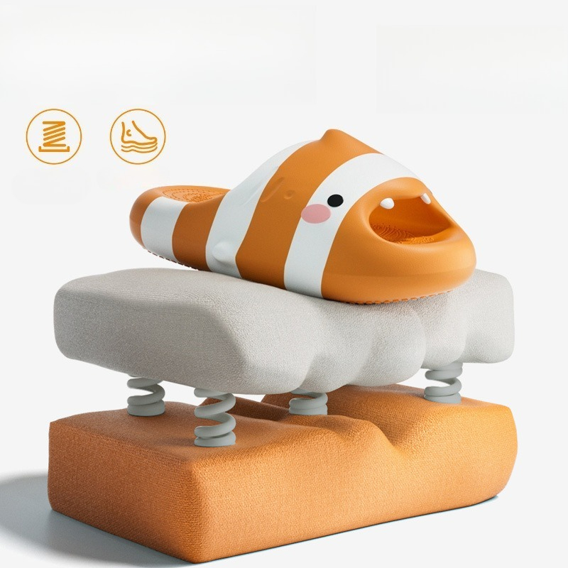 かわいい魚の漫画柄スライドサンダル、男女兼用厚底滑り止めバス - Men'S Shoes Non Slip のレビューと価格
