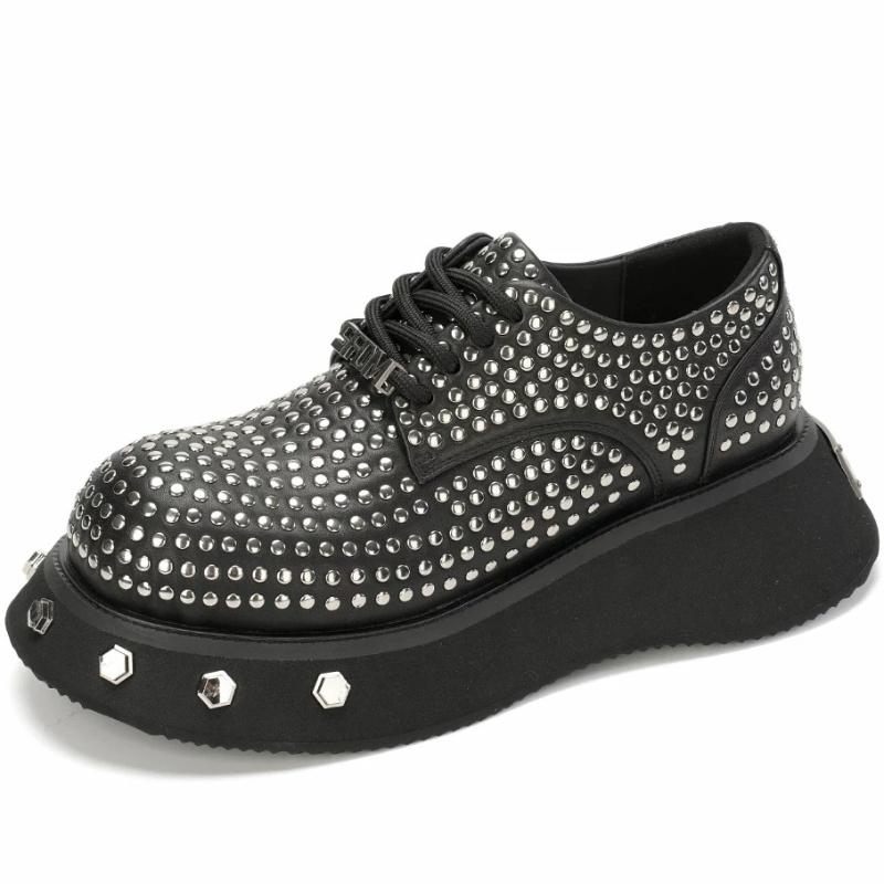 欧米オリジナルストリートショーリベットデザインカジュアルダー - Men Shoes Europe To Us のレビューと価格