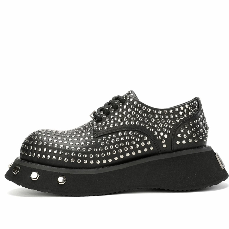 欧米オリジナルストリートショーリベットデザインカジュアルダー - Men Shoes Europe To Us のレビューと価格