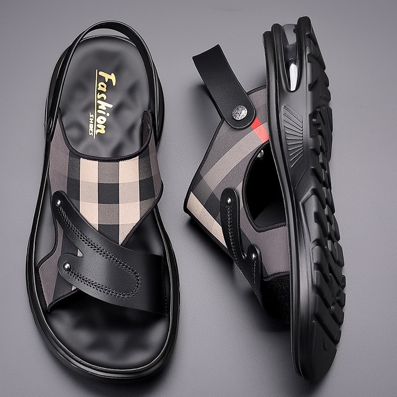 夏のメンズサンダル高級牛革サンダル屋外カジュアルスポーツサン - Sandal Sport Outdoor のレビューと価格
